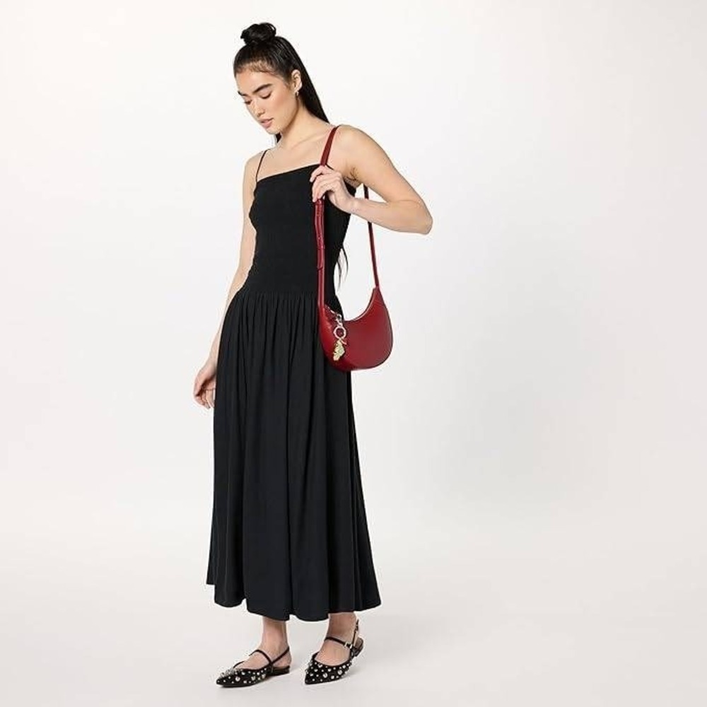 The Drop | Florencia Smocked Bodice Linen Maxi Dress | SMALL